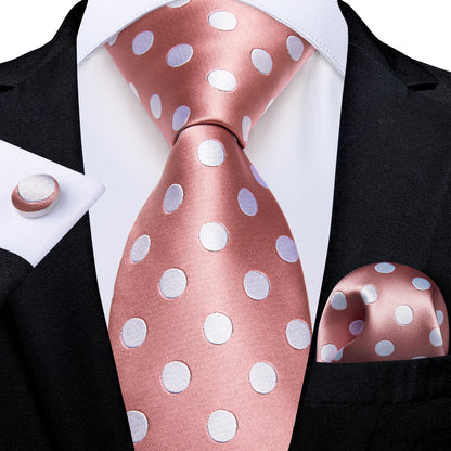 White Dot Black Silk Ties