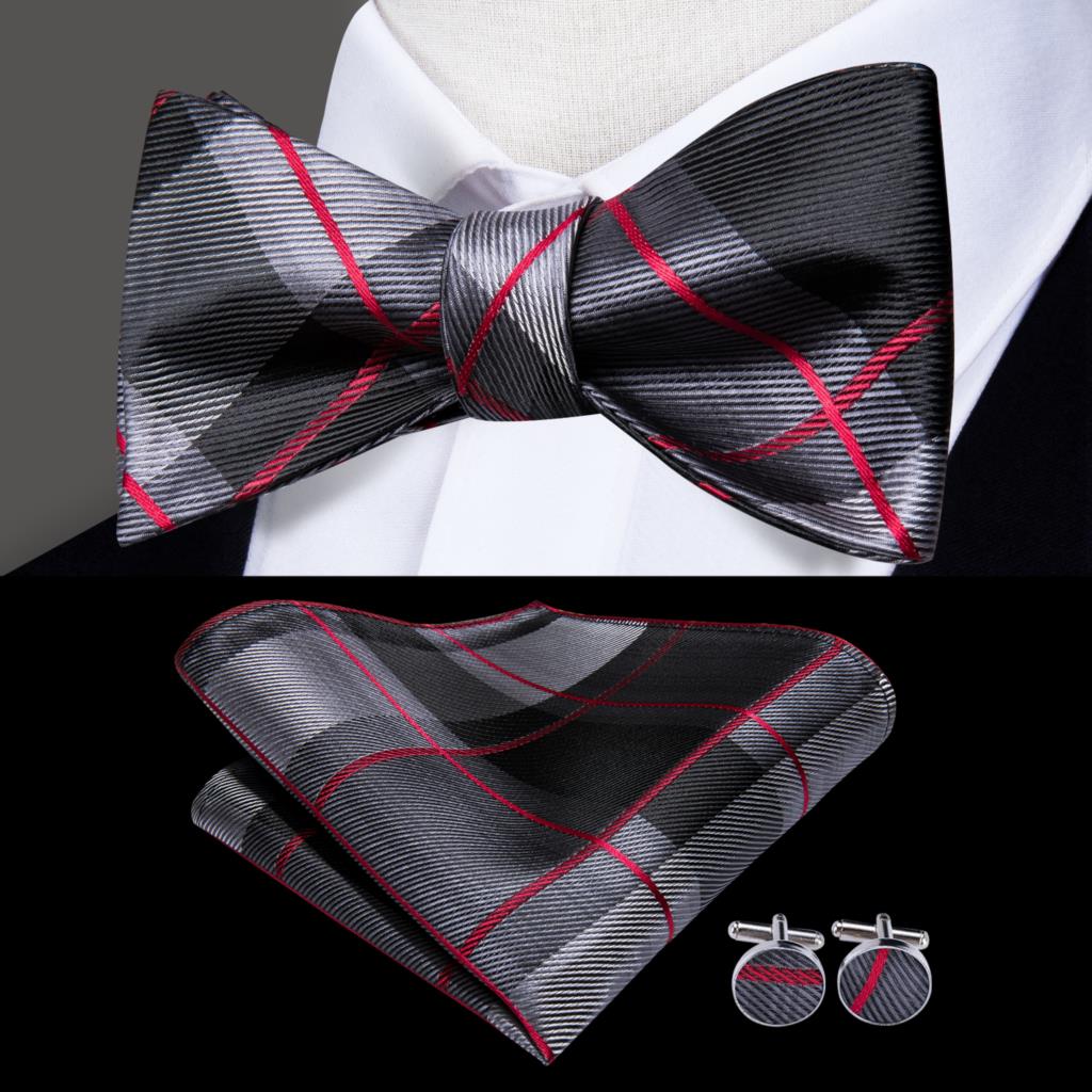 Jacquard Silk Mens Self Bow Tie