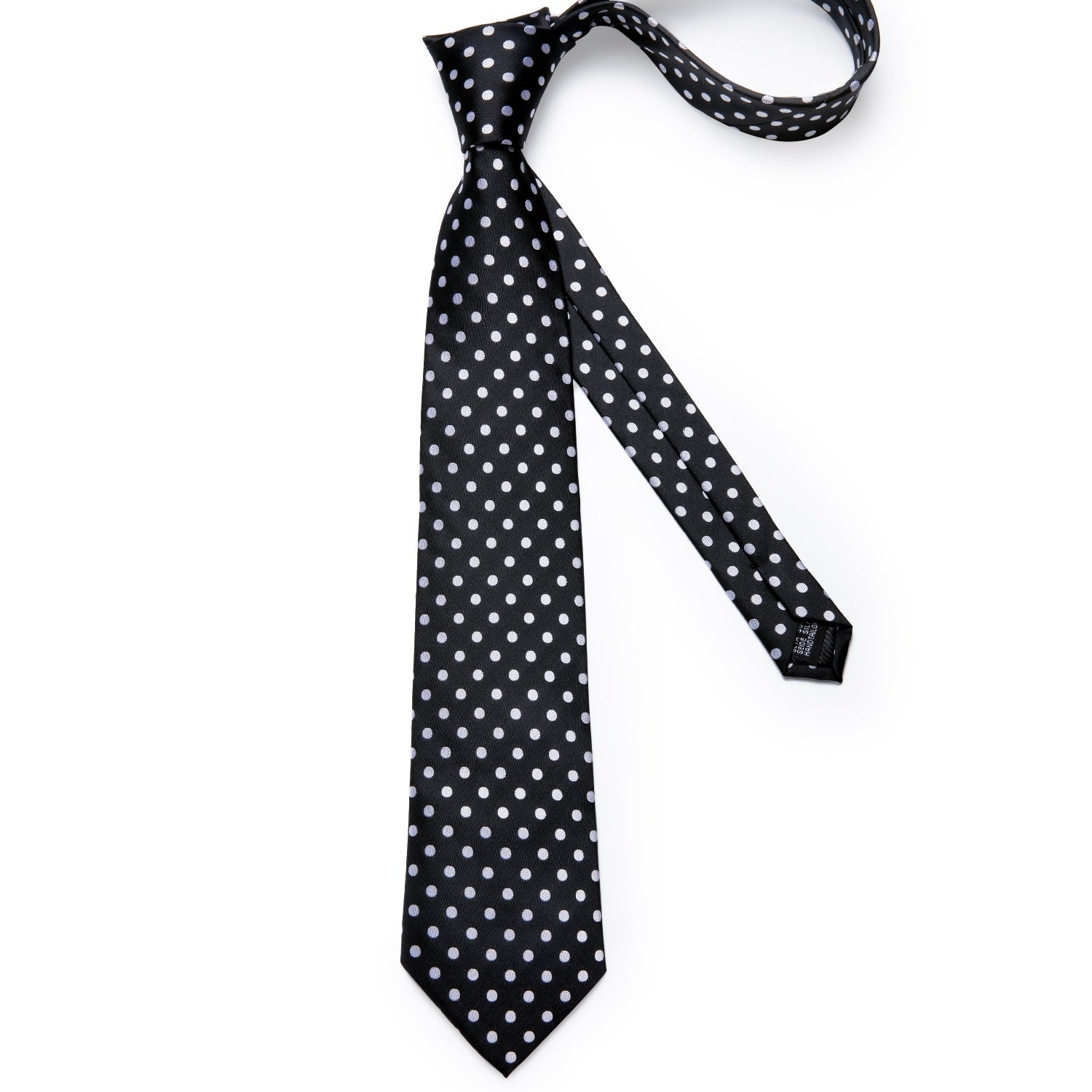 White Dot Black Silk Ties