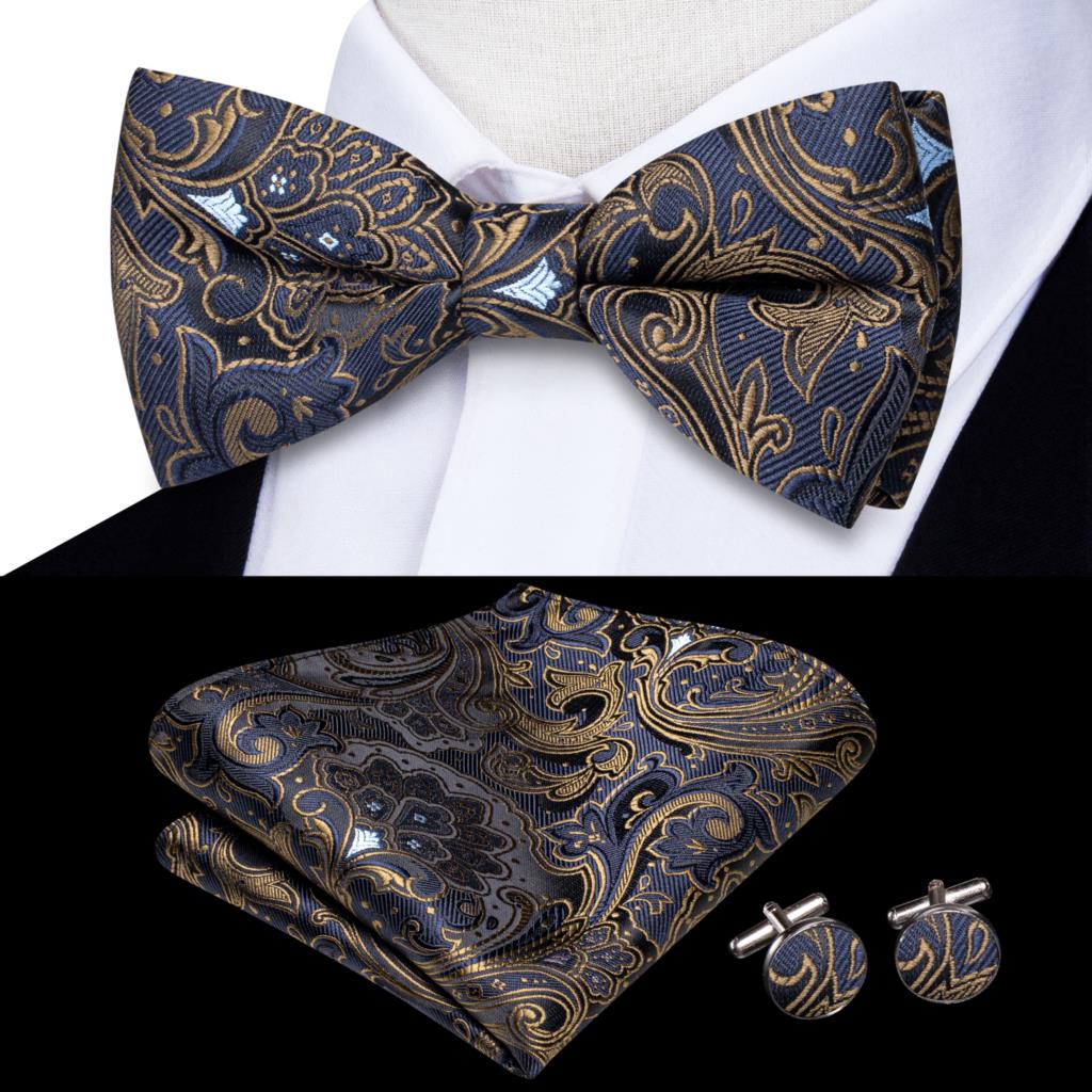 Solid Silk Pre-tied Bow Tie