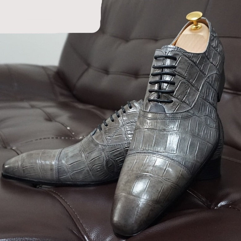 Crocodile Pattern Men Shoes