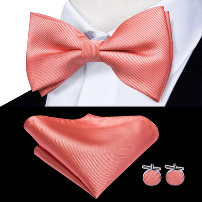 Solid Silk Pre-tied Bow Tie