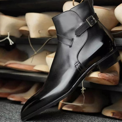 Men's Ankle Buckle Strap Boots