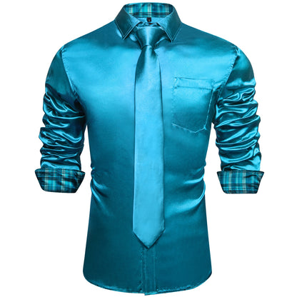 Long Sleeve Satin Dress Shirt