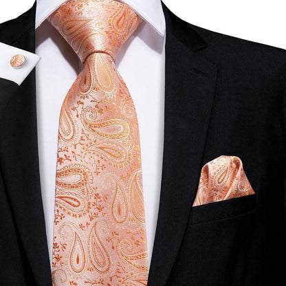 Orange Silk Elegent Tie