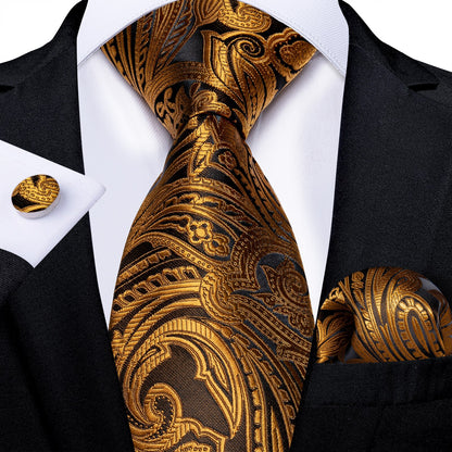 Orange Silk Ties Set