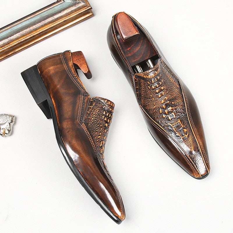 Crocodile Printed Dress Shoes