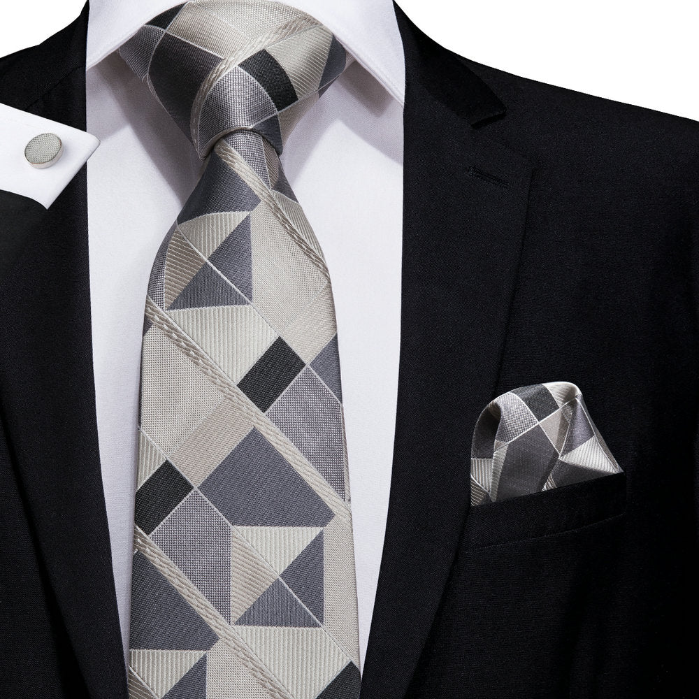 Fashion Plaid Silk Tie Set