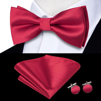 Solid Silk Pre-tied Bow Tie