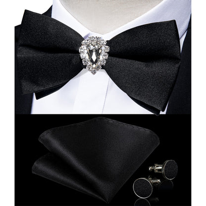 Pre-tied Bowtie Cufflinks Ring Set