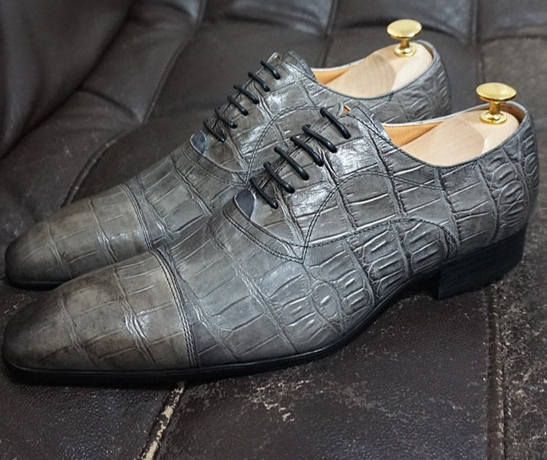 Crocodile Pattern Men Shoes