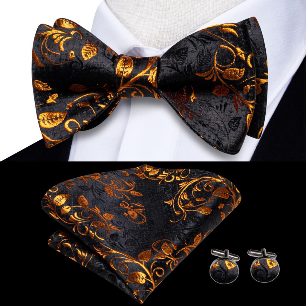 Jacquard Silk Mens Self Bow Tie