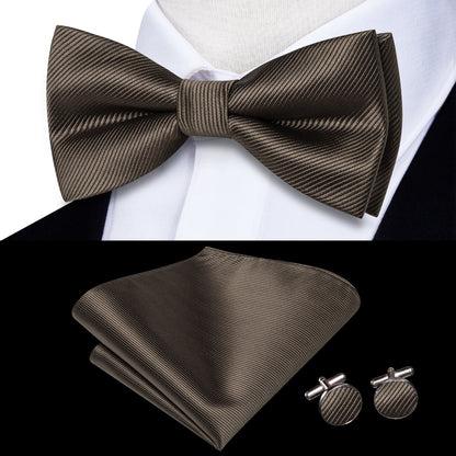 Solid Silk Pre-tied Bow Tie