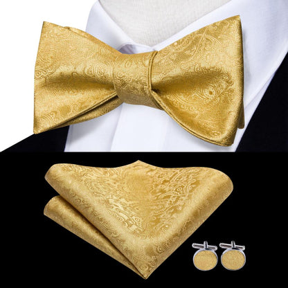 Jacquard Silk Mens Self Bow Tie