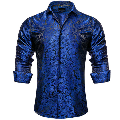 Long Sleeve Paisley Silk Shirts