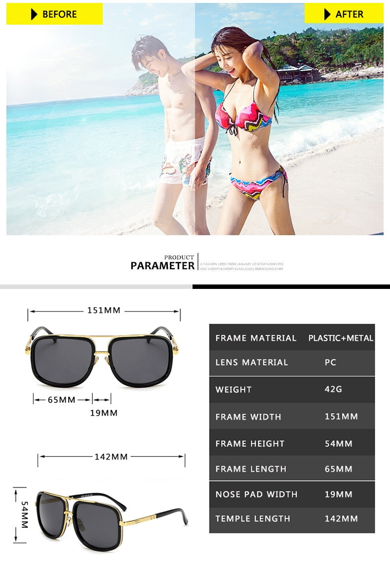 Square Big Frame Sunglasses