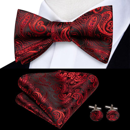 Jacquard Silk Mens Self Bow Tie