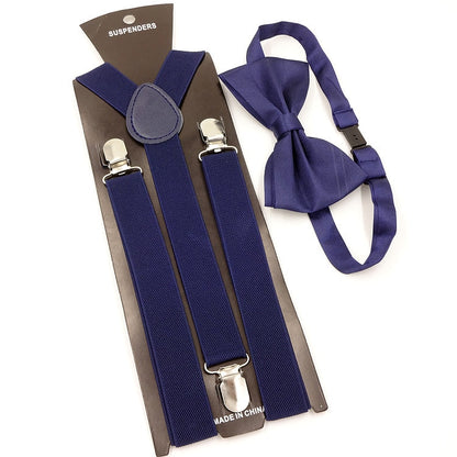 Elastic Suspender Bowtie Set