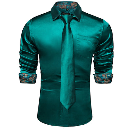 Long Sleeve Satin Dress Shirt