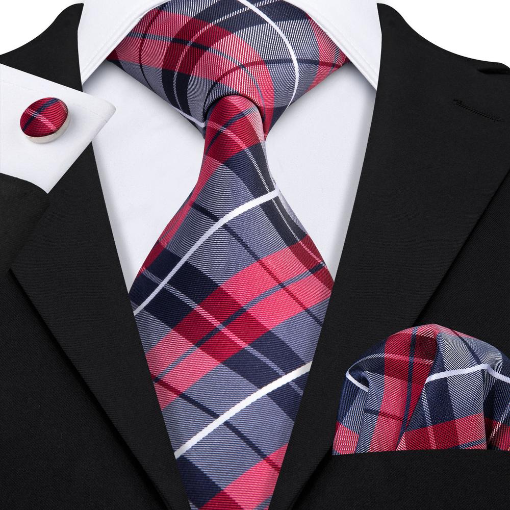 Plaid Silk Tie Set