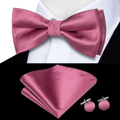 Solid Silk Pre-tied Bow Tie