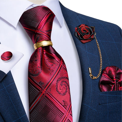 Luxury Paisley Solid Tie Set