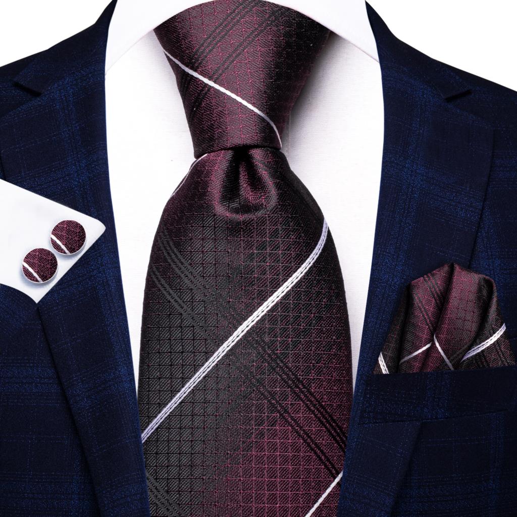 Striped Silk Business Tie Set