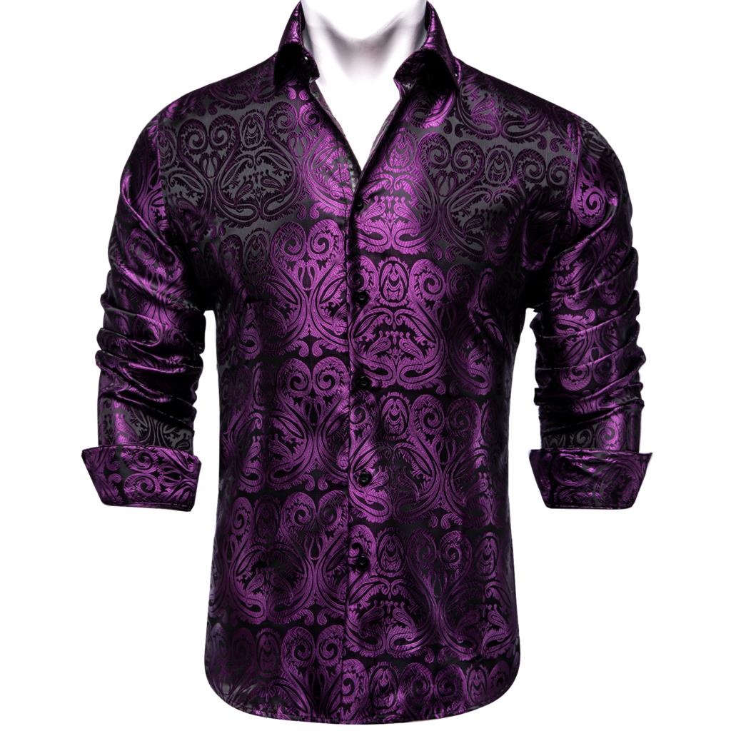 Mens Long Sleeve Paisley Dress Shirts