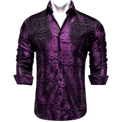 Mens Long Sleeve Paisley Dress Shirts