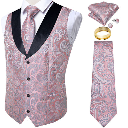 Black Gold Paisley Vest Set