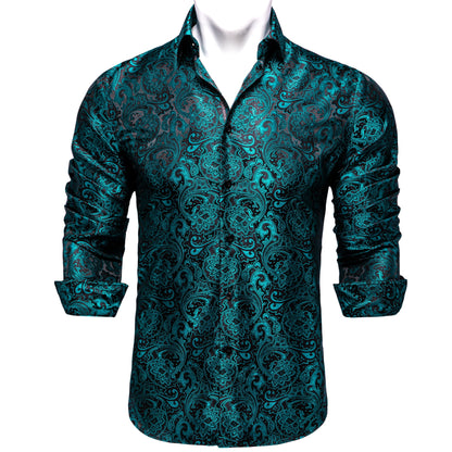 Mens Long Sleeve Paisley Dress Shirts