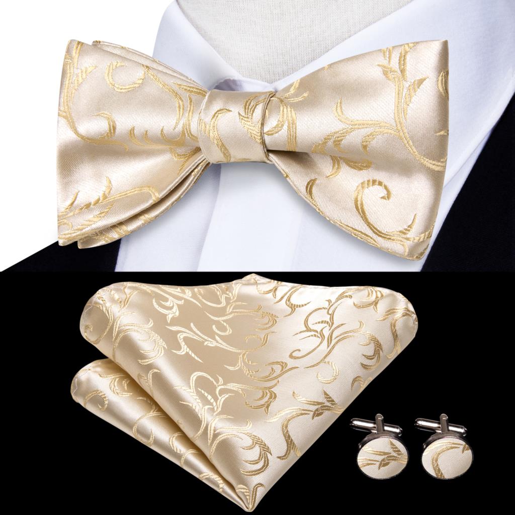 Jacquard Silk Mens Self Bow Tie