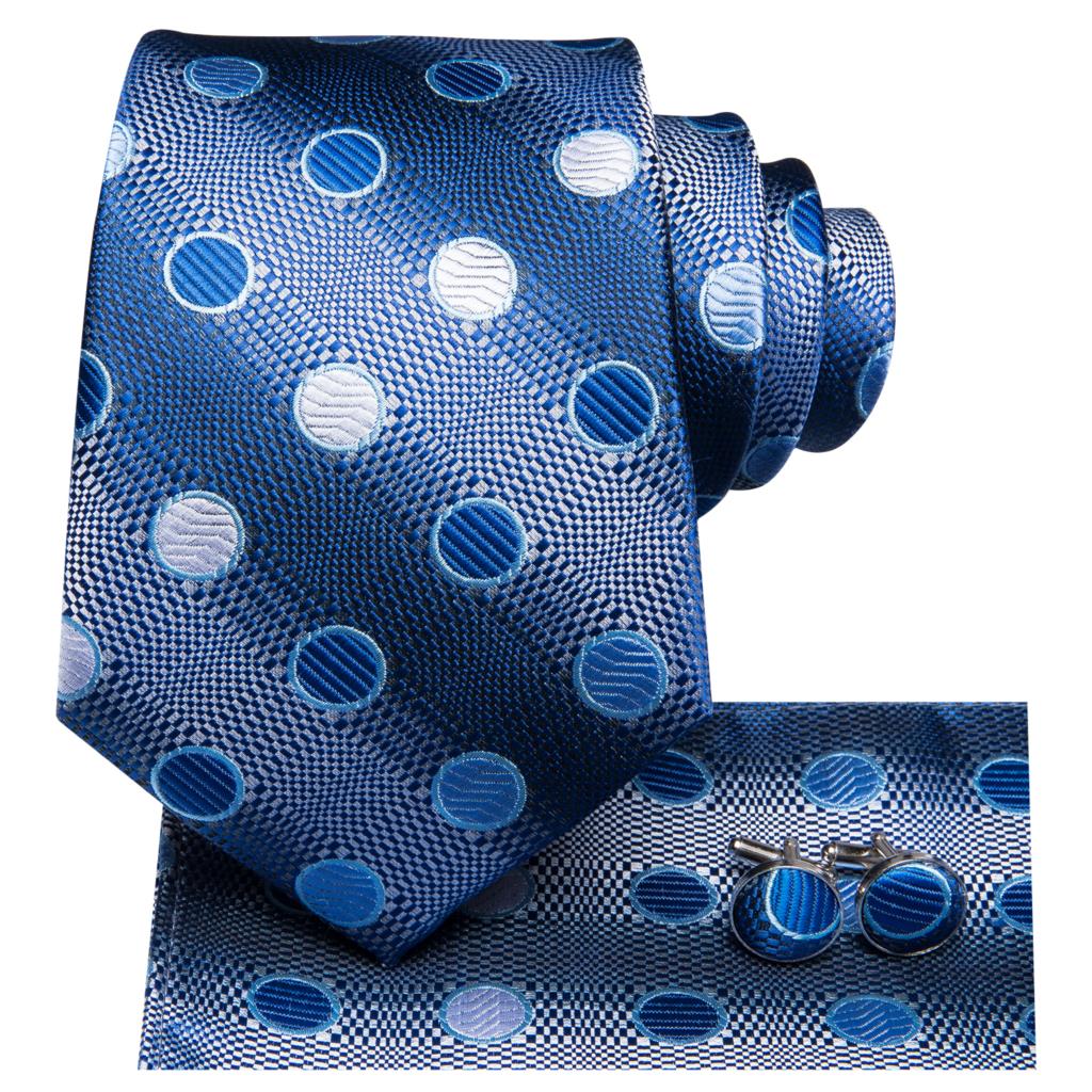 Royal Blue Dot Tie Set