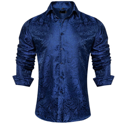 Long Sleeve Paisley Silk Shirts