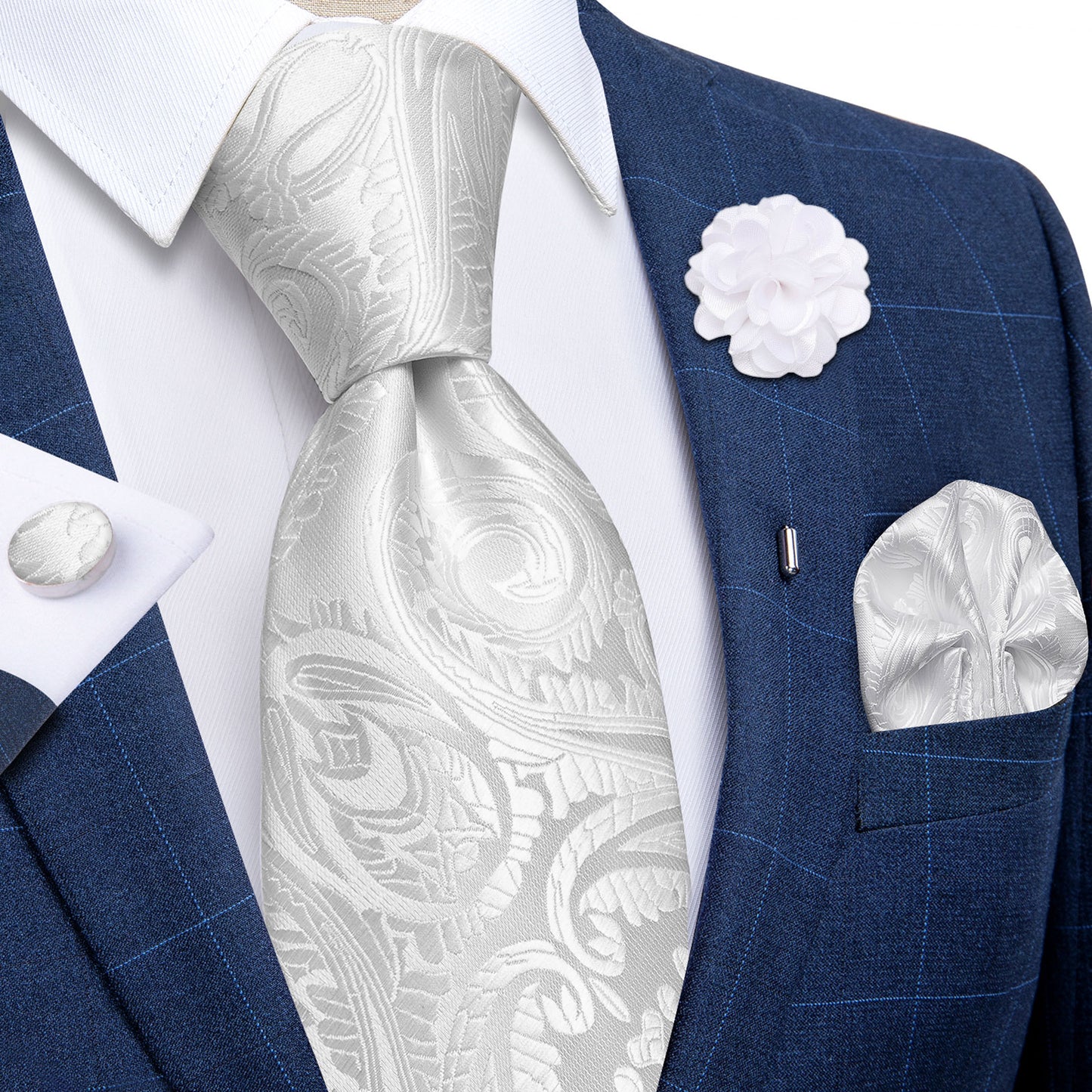 Tie Pocket Square Cufflinks Set