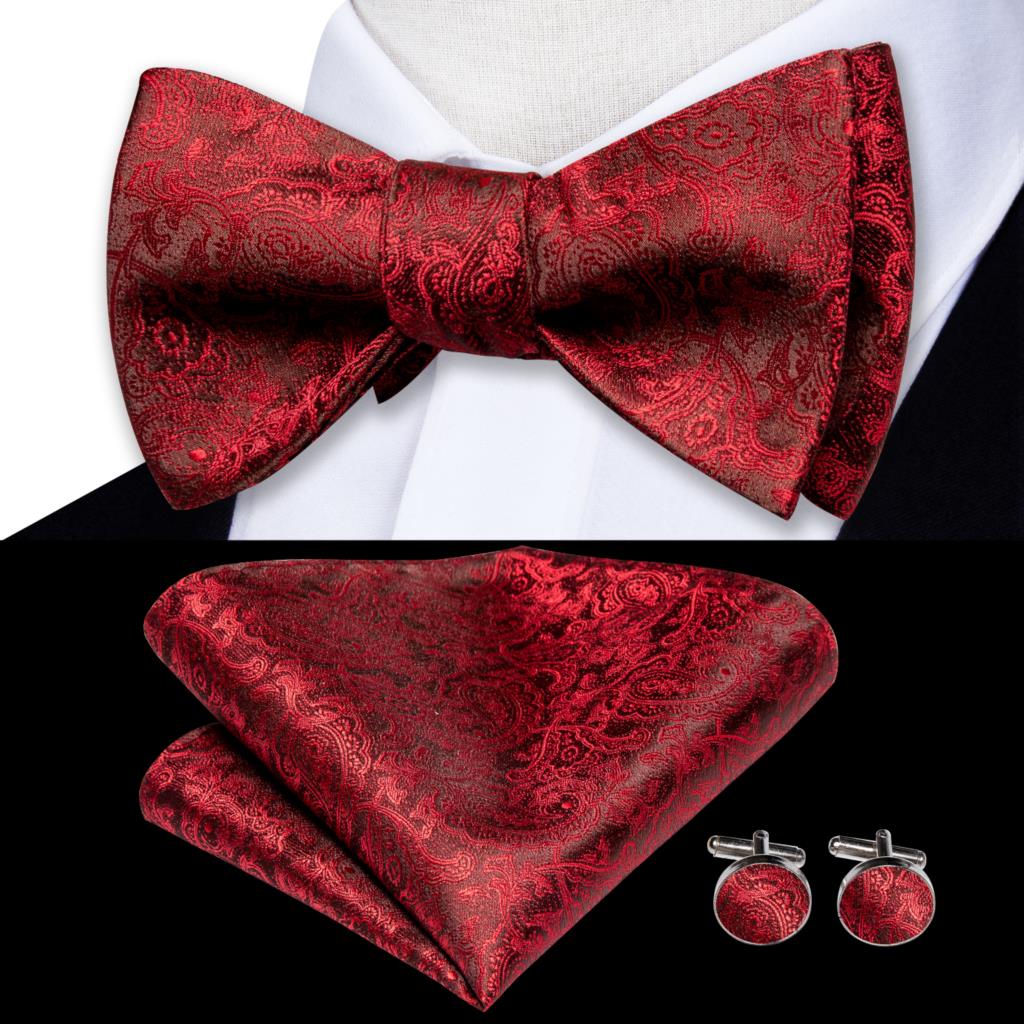 Jacquard Silk Mens Self Bow Tie