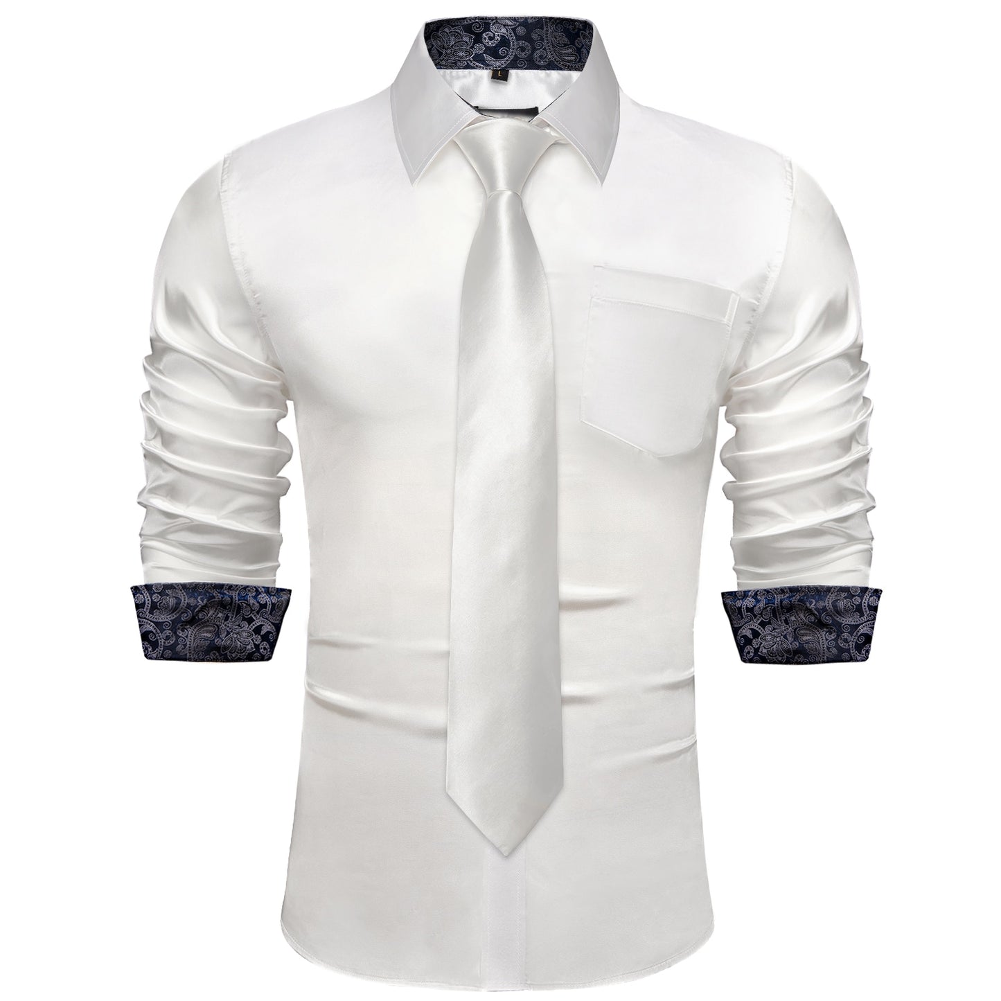 Long Sleeve Satin Dress Shirt