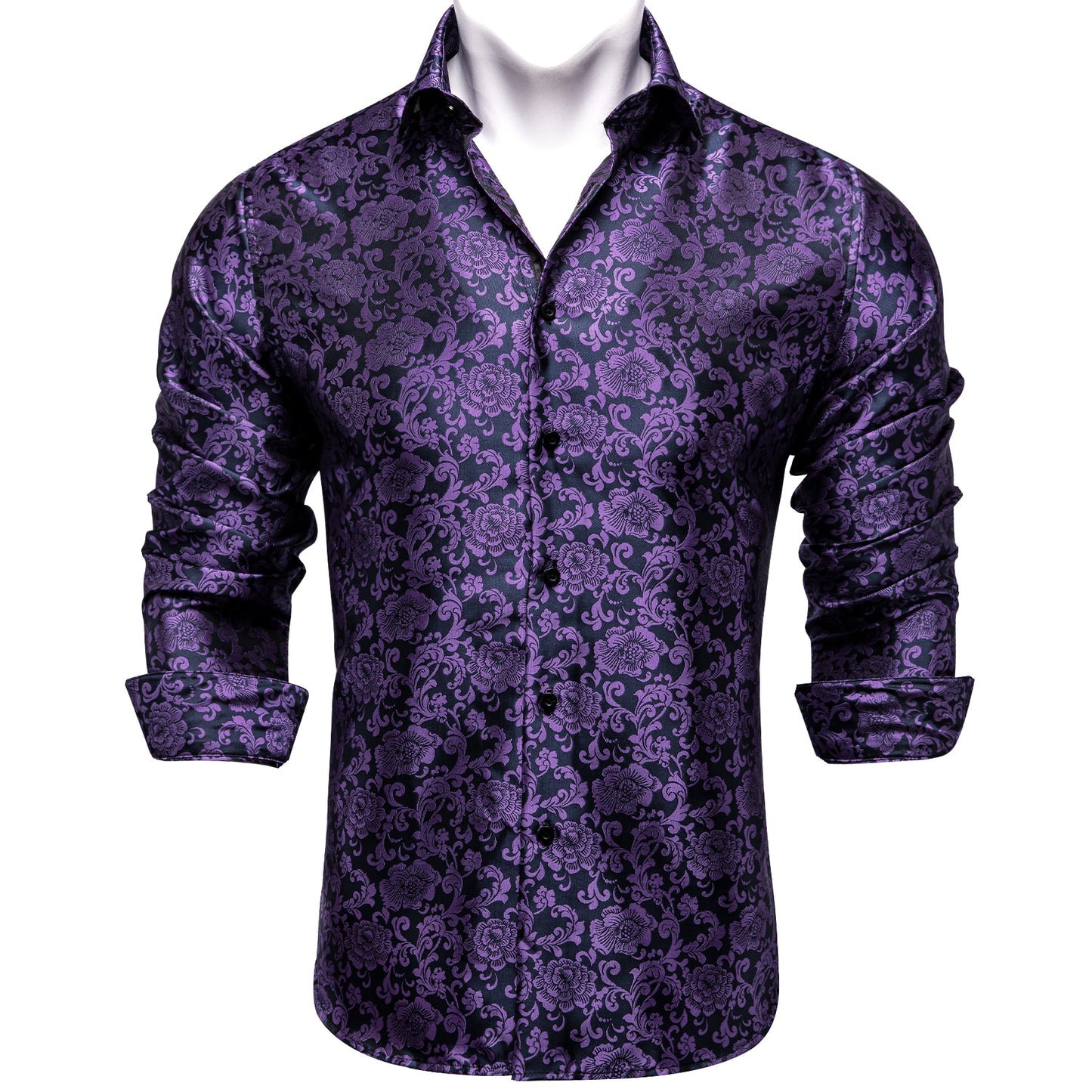 Long Sleeve Paisley Silk Shirts