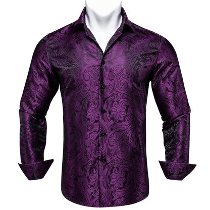 Long Sleeve Paisley Silk Shirts