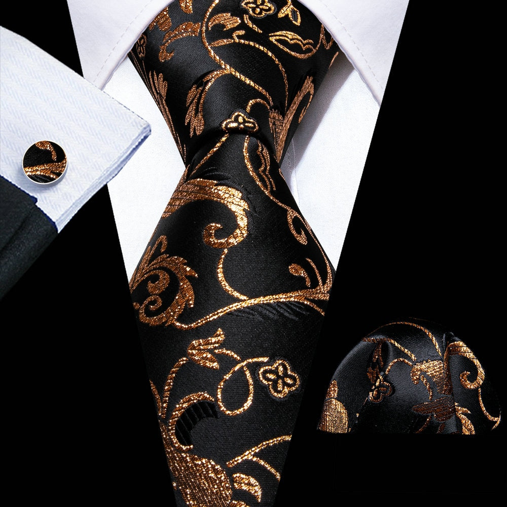 Floral Silk Tie Hanky Set