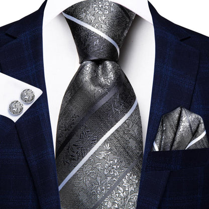 Striped Silk Business Tie Set