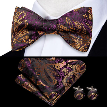 Jacquard Silk Mens Self Bow Tie