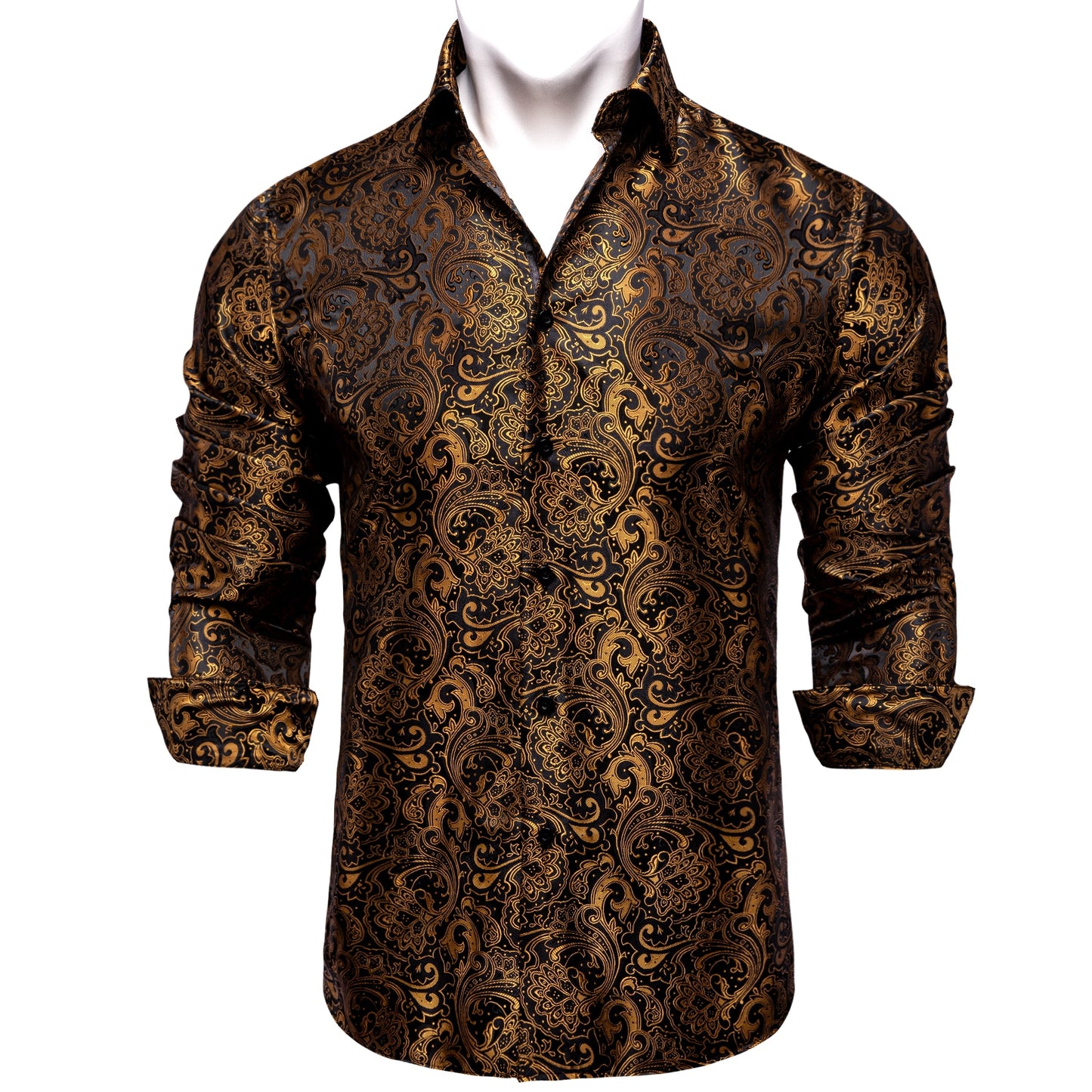 Mens Long Sleeve Paisley Dress Shirts