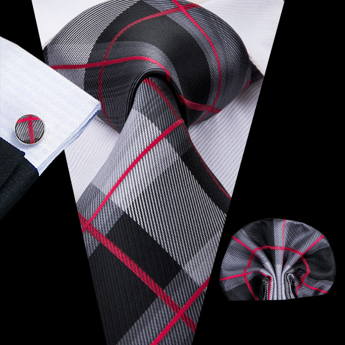 Plaid Silk Tie Set