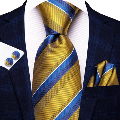 Striped Silk Business Tie Set