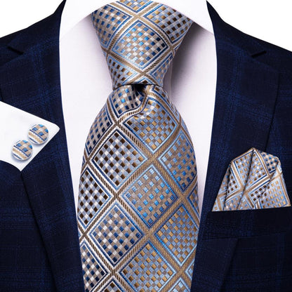 Fashion Plaid Silk Tie Set