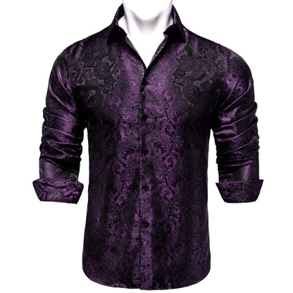 Mens Long Sleeve Paisley Dress Shirts