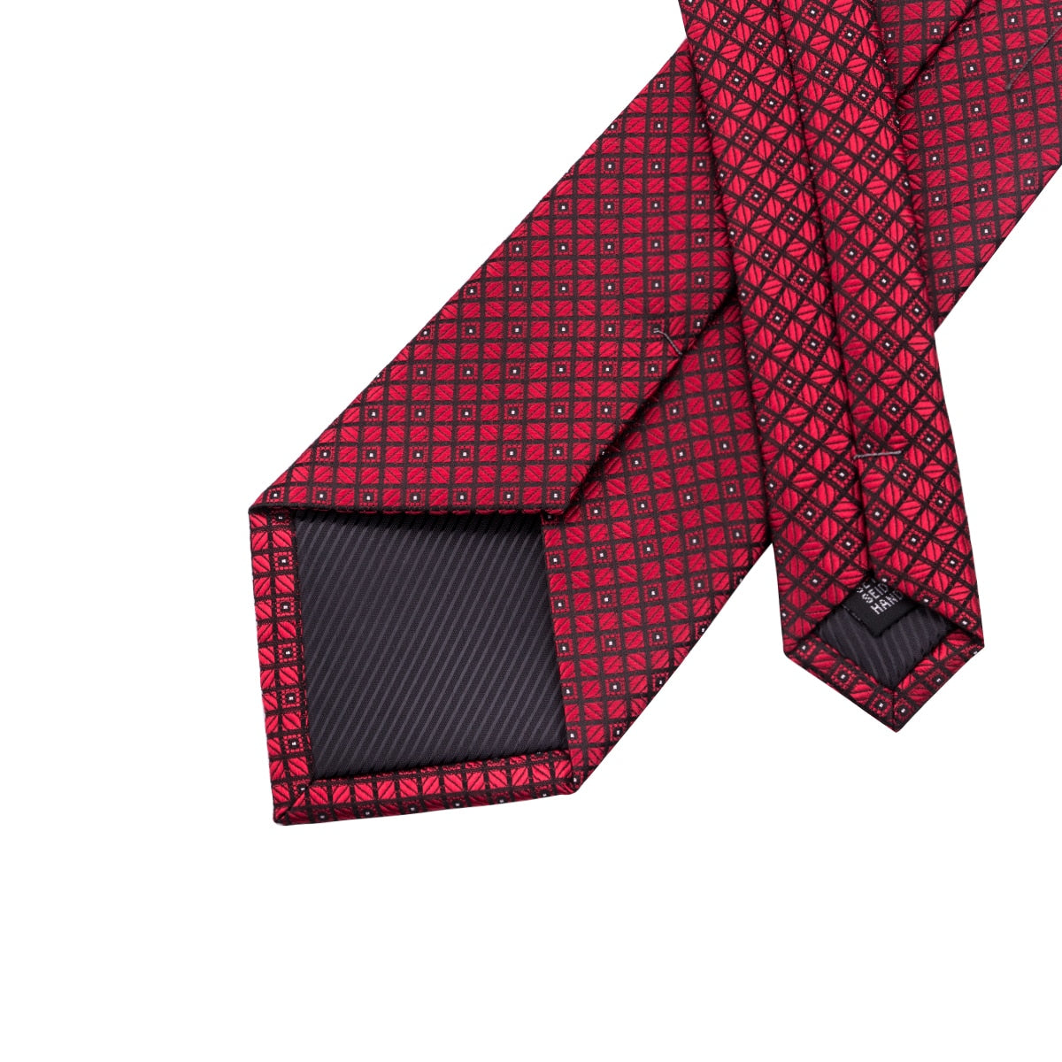 Burgundy Plaid Silk Tie