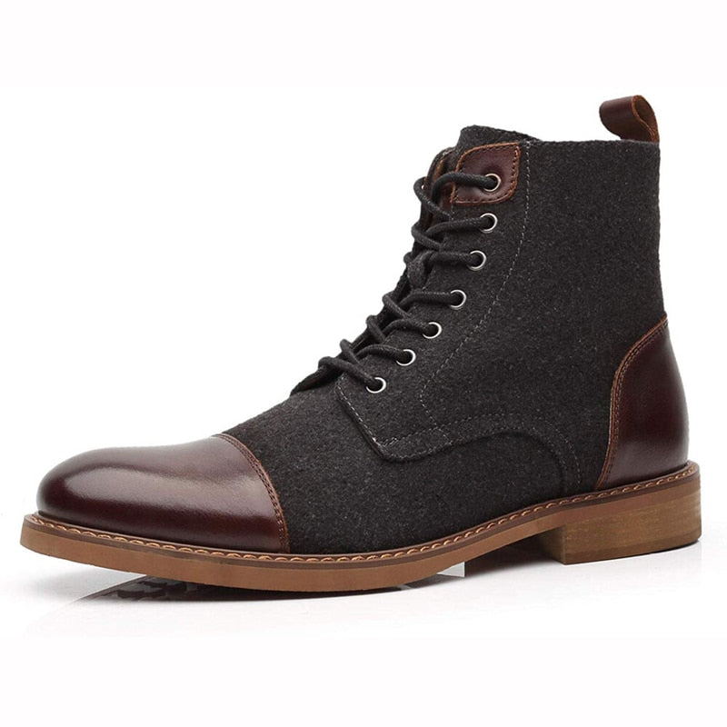 Men's Patchwork Ankle Boots