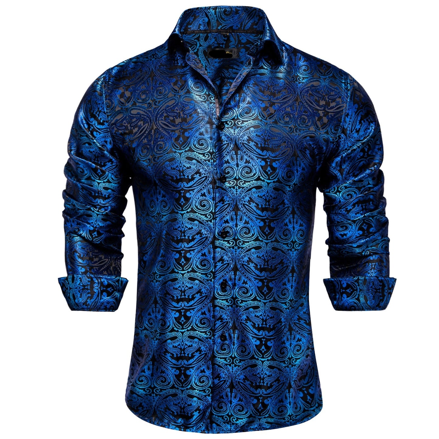 Long Sleeve Paisley Silk Shirts